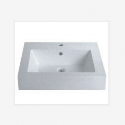 White 23.6 Inch Resin Bathroom Basin Rectangular Bathroom Sink