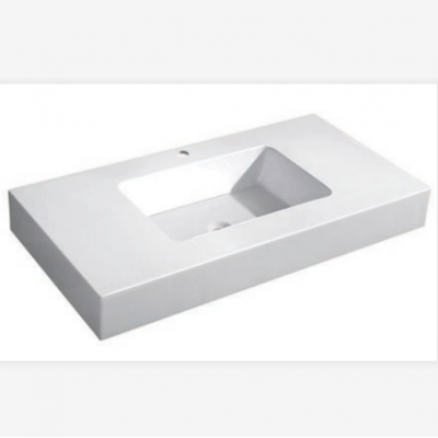 White Resin Bathroom Basin Rectangular 39.4 Inch Bathroom Sink