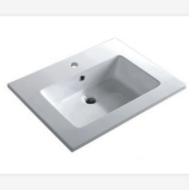 White Resin Bathroom Basin 23.6 Inch Rectangular Bathroom Sink