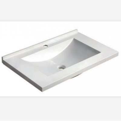 29.5 Inch White Resin Bathroom Basin Rectangular Bathroom Sink