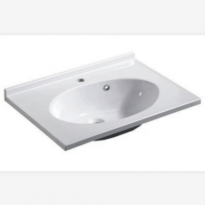 27.6 Inch White Resin Bathroom Basin Rectangular Bathroom Sink