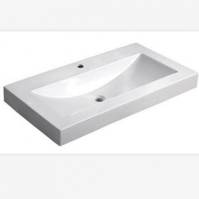 White 39.4 Inch Resin Bathroom Basin Rectangular Bathroom Sink