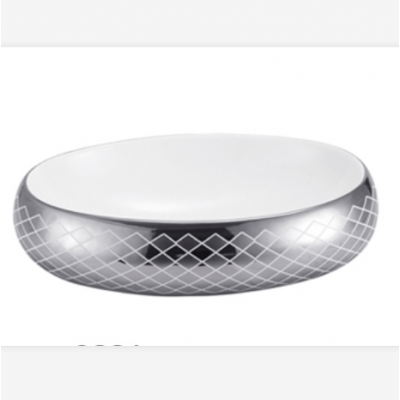 Silver Color Bathroom Art Basin Round Ceramic Bathroom Sink