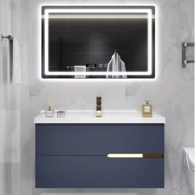 Luxury Modern Bathroom Cabinet LED Mirrored Wall Mounted Bathroom Vanity