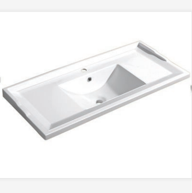 Resin 39.4 Inch White Bathroom Basin Rectangular Bathroom Sink