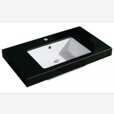 Black Resin Bathroom Basin Rectangular Bathroom Sink 31.5 Inch