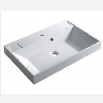 White 27.6 Inch Resin Bathroom Basin Rectangular Bathroom Sink