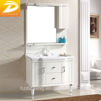 Cheap Sink And Top Curved PVC Bathroom Vanity For Sale