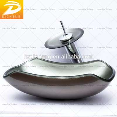 Silver Color Glass Bowl Modern Simple Unique Cheap Wholesale Bathroom Wash Basin