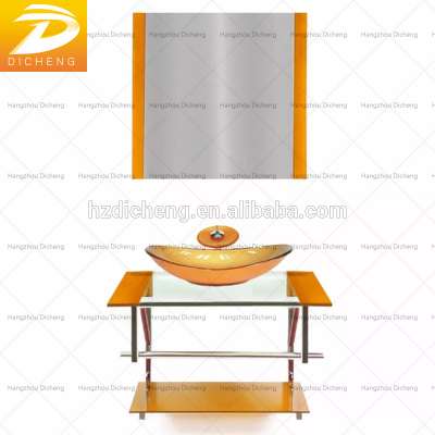 Hot Sell Modern Designs Tempered Glass Basin Cheap Price Gold Basin